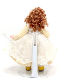 (image for) Porcelain Doll in Yellow Gingham Dress by Pat Melvin