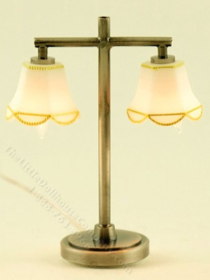 (image for) Dollhouse Scale Model, Floor Lamp with 2 Down Shade