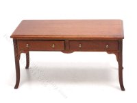 (image for) Miniature Walnut Desk Table for Dollhouses