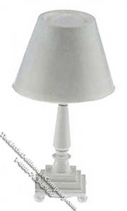 (image for) Miniature White Traditional 12V Table Lamp for Dollhouses