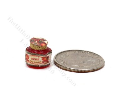 (image for) Miniature Jar of Strawberry Jam for Dollhouses
