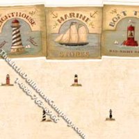 (image for) Seaside Signs Pattern Miniature Wallpaper for Dollhouses