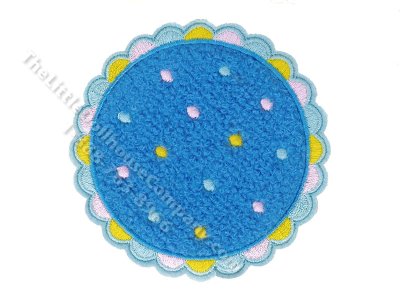 (image for) Miniature Round Blue Scalloped Rug for Dollhouses - 3.25"x3.25"