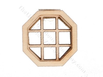 (image for) Dollhouse Half-Scale Octagon Window with Grid Interior
