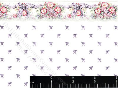 (image for) Flowers & Bows Pattern Miniature Wallpaper for Dollhouses