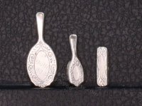 (image for) Miniature Sterling Silver Brushes and Mirror Set by Don Henry