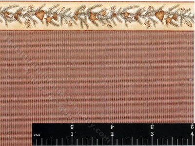 (image for) Plaid and Pine Pattern Miniature Wallpaper for Dollhouses
