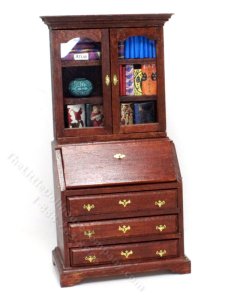 (image for) Vintage Handmade Miniature Fold-Open Secretary Desk