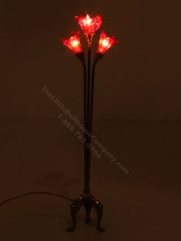 (image for) Miniature Brass Red Triple Tulip Lamp Floor by Jim Pounder