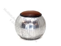 (image for) Miniature Metal Bowl Footstool/Ottoman w/ Leather Seat Pad by PRD Miniatures