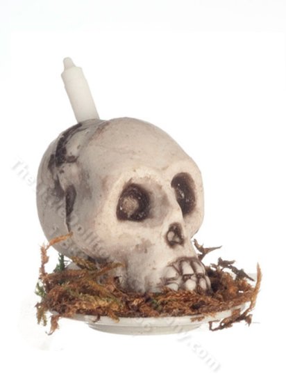 (image for) Miniature Skull Candle for Dollhouses