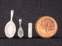 (image for) Miniature Sterling Silver Brushes and Mirror Set by Don Henry