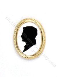 (image for) Miniature Hand-cut Man's Silhouette in a Braided Gold Frame