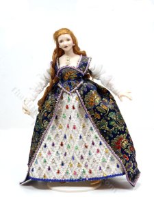 (image for) Miniature Handcrafted Tudor Woman in Jeweled Dress