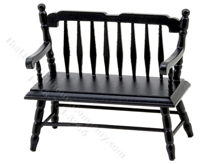 (image for) Miniature Deacon's Bench for Dollhouses, Black