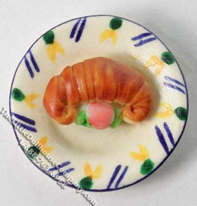 (image for) Miniature Croissant on a Plate for Dollhouses