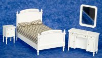 (image for) Dollhouse Miniature Bedroom Set - White