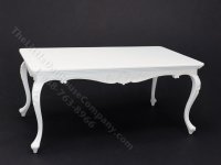 (image for) Miniature American Victorian 1840 Dining Table for Dollhouses - White