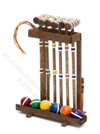 (image for) Vintage Miniature Croquet Set for Dollhouses