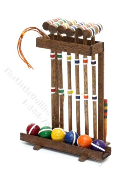 (image for) Vintage Miniature Croquet Set for Dollhouses