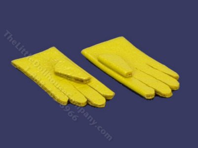 (image for) Miniature Yellow Gloves for Dollhouses