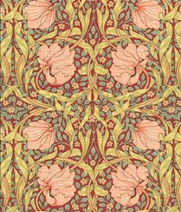 (image for) Dollhouse Scale Model Wallpaper Victorian Tulips - Red
