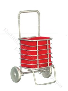 (image for) Dollhouse Miniature Silver Grocery Cart