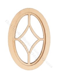 (image for) Dollhouse Plain Oval Window with Starburst Interior