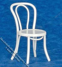 (image for) Miniature White Metal Patio Chair for Dollhouses