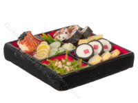 (image for) Miniature Tray of Japanese Food with Maki Sushi Rolls