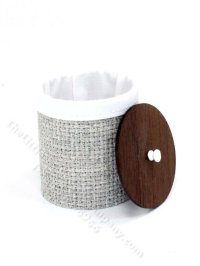 (image for) Miniature Grey Lidded Clothes Hamper for Dollhouses