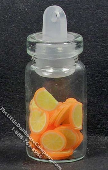 (image for) Miniature Sliced Oranges in a Jar for Dollhouses