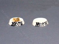 (image for) Dollhouse Scale Model Filled Cat "Meow" Food and Water Bowls