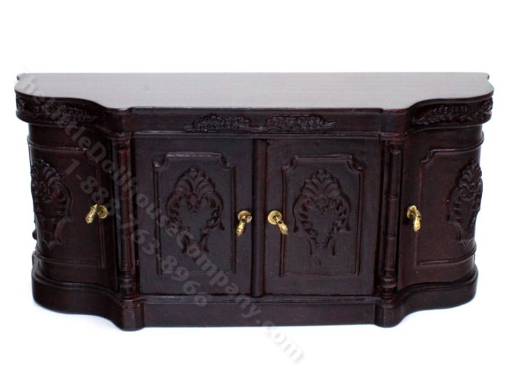 (image for) Miniature Carved Mahogany Sideboard for Dollhouses