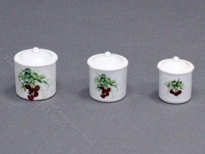 (image for) Miniature Cherry Cluster Canister Set for Dollhouses