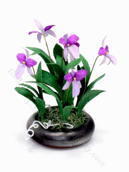 (image for) Dollhouse Miniature Purple Orchids