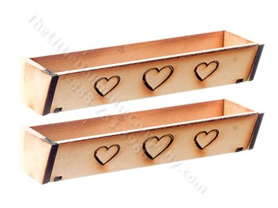 (image for) Miniature Flower Boxes with Heart Designs for Dollhouses