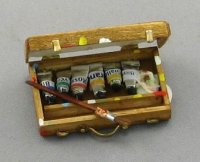 (image for) Miniature Oil Paint Tubes in Wooden Box