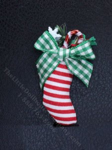 (image for) Miniature Striped Christmas Stocking for Dollhouses