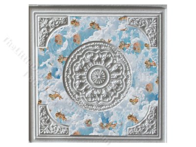 (image for) Dollhouse Scale Model Policard Square Ceiling with Angels