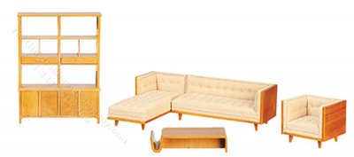 (image for) Miniature 5 Piece Linen Living Room Set