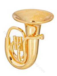 (image for) Miniature 1.2 Inch Brass Tuba for Dollhouses