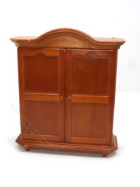 (image for) Miniature Porcelain Filled Walnut Sewing Cabinet
