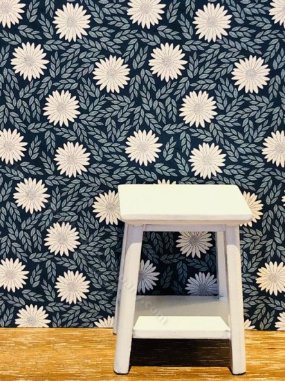 (image for) Dollhouse Scale Model Wallpaper - White Daisies - 3pc Set