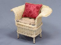 (image for) Miniature Natural Wicker Chair with Brown for Dollhouses
