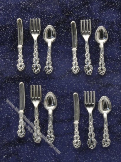 (image for) Miniature 12 Piece Silverware St Moritz Flatware Set