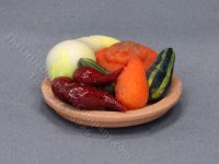 (image for) As-Is Miniature Plate of Squashes for Dollhouses