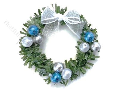 (image for) Miniature Elegant Christmas Wreath for Dollhouses