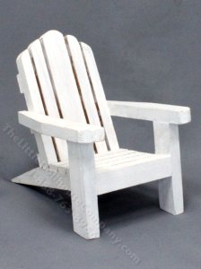 (image for) Miniature Handmade White Adirondack Chair for Dollhouses