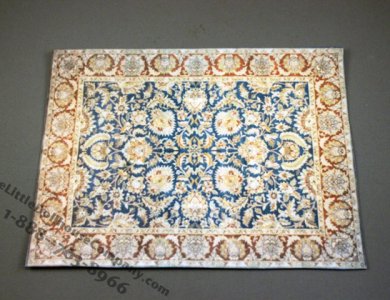 (image for) Dollhouse Miniature Blue Tones Oriental Style Carpet